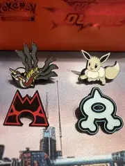 Pokémon Pin Lot Of 4 Eevee Giratina Team Aqua Team Magma