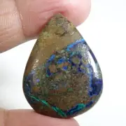 40.75 Cts Natural African Azurite Pear Cabochon Loose Gemstone 26X35X6MM