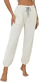 [Generic] Womens Fleece Pajama Pants Fuzzy Lounge Bottoms Warm Fluffy Sleepwear With Pockets