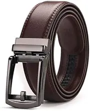 [Ariv] Mens Leather Belt Detachable Waistband Cuttable Strap Automatic Steel Buckle