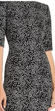 Alice+Olivia Inka Strong Shoulder Glitter Dot Mini Dress Black & Silver Sz 0 NWT