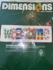 Dimensions 8301 Merry Christmas Patchwork Cross Stitch Kit New 16x18” No Frame