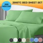 2000TC Bed Sheet Set Flat Fitted Pillowcase Single/Double/Queen/King 2022 NEW