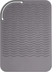 Byttlerom Gray Silicone Heat Travel Mat, Anti-Heat Pad for Hair Straighteners, Curling Irons, Flat Irons and Other Hot Styling Tools