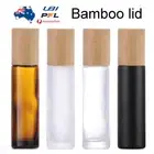 24x 10ml Glass Essential Oils Roller Bottle Natural Wood Bamboo Perfume Roll On