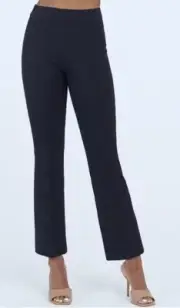 SPANX On The Go Kick Flare Navy Blue Tummy Shaping Ankle Pants Womens Sz M Tall