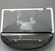 Polish License Plate Frame Slim 2 Holes Toyota w/ Aluminum Circle Type Screw Cap