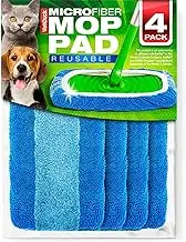 VanDuck Reusable Pet Heavy Duty Mop Pads Compatible with Swiffer Sweeper Mops (4-Pack) - Washable Microfiber Mop Pads for Wet & Dry Use - All Purpose Floor Mopping & Cleaning Pads