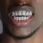 Diamond Cut Custom Fit Teeth Gold Silver Tone Top Bottom Grillz Hip Hop Grill