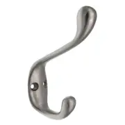 Warwick Satin Nickel Double Coat Hat Robe Towel Wall or Door Hook BH2003SN