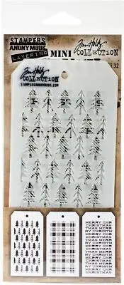 MST032 Tim Holtz Mini Layered Stencil 3/Pkg-Set #32