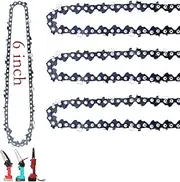 FIFCHALL [4 Pieces] 6 Inch Mini Chainsaw Chain, 6 Inch Replacement Chains for Cordless Electric Portable Mini Chainsaw, Guide Saw Chain for Wood Branch Cutting Mini Chainsaws (37 Drive Links)