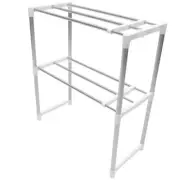 Stainless Steel Entryway Adjustable Retractable Shoes Shelf Expandable Shoe Rack