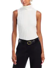 French Connection Padma Fine Knit Turtleneck Tank Top