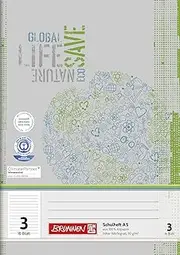 Brunnen A5 exercise book, type 3, 16 sheets, recycled paper