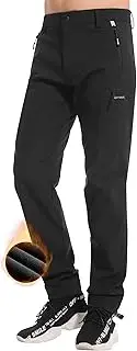 [KUTOOK] HP500 Men's Softshell Trousers Long Windproof Waterproof Winter Scratch-Resistant Non-Slip Elastic with 4 Pockets Trekking Outdoor Sports