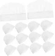 [Baluue] 20pcs Boys and Girls Chef Hats Disposable Paper Chef Hat Set for Boys Girls Role Play Headgear Non-Woven Fabric White