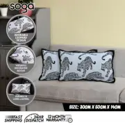 SOGA 2X 30cm Throw Pillow White & Black Leopard Light Luxury Lumbar