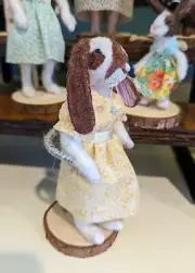 Felted female bunny doll 1:12 dollhouse artist made