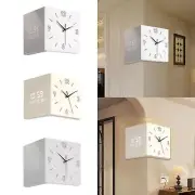 Corner Wall Clock Remote Controlled Silent Wall Clock for Bedroom Home Decor