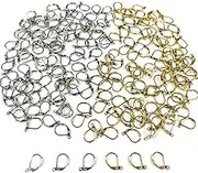 200 PCS Leverback Earring Hooks for DIY Earring Designs Jewelry Findings (Gold & Silver)