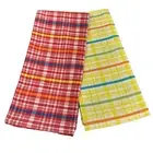 Tag Brand Kitchen Dish Tea Towel Red Yellow Plaid Set/2 New W/ Tags 100% Cotton