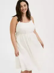 Torrid White Chiffon Chevron Stripe & Metallic Thread Midi Dress Size 0/L/12 NWT
