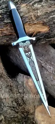 Handmade Viking Dagger Knife Carbon Steel Knife Engraved Blade Knife With Sheath
