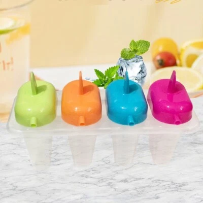 4Pcs Block Moulds Ice Cream Molds Icy Pole Jelly Pop Popsicle Maker Mould Kit