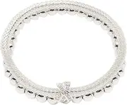 [NINE WEST] Silver-Tone 2 Row Stretch Bracelet