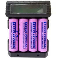 在飛比找蝦皮商城優惠-TX特林2600mAh18650鋰充電池4入附四槽USB充電