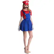 Super Mario Luigi Bros Deluxe Costume For Adult Kids, Classic Plumber Cosplay Fancy Dress Up, Halloween Christmas Birthday Party Costume