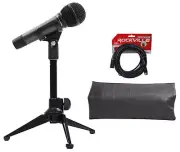 Audio Technica ATM410 Dynamic Cardioid Microphone+Desktop Mic Stand+Cable