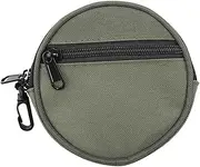 Perfk Fishing Line Storage Bag Handy Tackle Pouch Portable Round Holder with Zipper Protector Fishing Reel Travel Case for Husband, Green