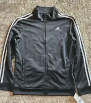 Adidas Youth L 14-16 Three-stripe Jacket black full-zip