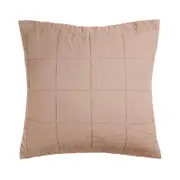 Bambury French Flax Linen Quilted Tea Rose European Pillow Sham