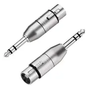 Paquete de 2 adaptadores XLR hembra a 1/4 TRS Adaptador macho de 6.35 mm