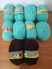 VTG Lana Moro Super Soft Sport Weight Acrylic Yarn Skeins 9 Baby Green 2 Brown
