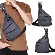 Anti-Theft Sling Chest Bag Adjustable Crossbody Shoulder Messenger Bag-Left Shoulder