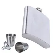 Durable Stainless Steel 7OZ Hip Flask 2 Cups Bottle For Wine Liqueur Alcohol S