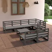 8 Piece Garden Lounge Set Grey Solid Pinewood vidaXL