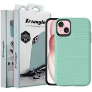For Apple iPhone 14 Pro Max Triangle Shockproof Case Heavy Duty Rugged Bumper Anti Knock Phone Back Cover (Aqua)
