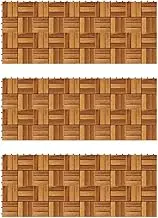 Tropical Acacia Hardwood Decking Tiles, Set of 30 for Enhanced Coverage, Interlocking, 30 x 30 cm, Perfect for Outdoor Patio, Garden, Deck Flooring, Easy Assembly, Non-Skid Pattern