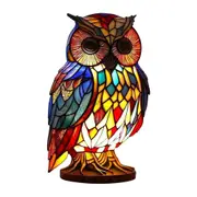 Lamp Retro Owl Table Stained Resin 15 cm Vintage Night Light Bedside Decor Cosy Glow Living Room Accent