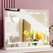 Embellir Hollywood Makeup Mirror, 58 x 46cm Vanity Mirrors Beauty Cosmetic Dressing Bathroom Decor, LED Light Bulbs with Bluetooth 10X Magnification Frame Tabletop Lights Rectangle Dimmable