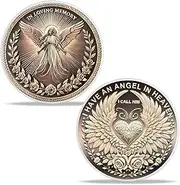 BHealthLife Gratitude Challenge Coins- I Have an Angel in Heaven I Call Him Grandpa Memorial Coin for Family - Thanksgiving Day Memorial Gifts for Women Mother Grandma Granddaughter Grandson