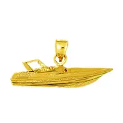14K Gold 35MM Speed Boat Pendant