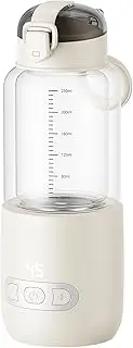 Beauty Nymph Portable Water Warmer Milk Warmer for Breastmilk or Formula 37°C-55°C Temperature Control 6 Minutes Fast Heating 12h Persistent Constant Temperature USB Fast Charging (White)