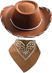 [Luwecf] Kids Cowboy Hat and Bandana for Costume Party Fun