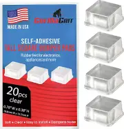 Clear Tall Square Adhesive Rubber Bumper Pads - Rubber Feet for Speakers, Electr